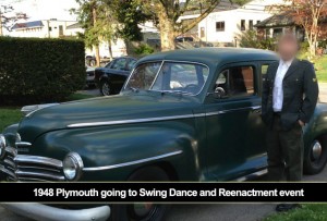 1948 Plymouth going to Swing Dance and Reenactment event